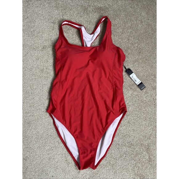 Nicole Miller Other - NWT $120 Nicole Miller Studio High Risk Red One Piece Swimsuit Racer Back Size L